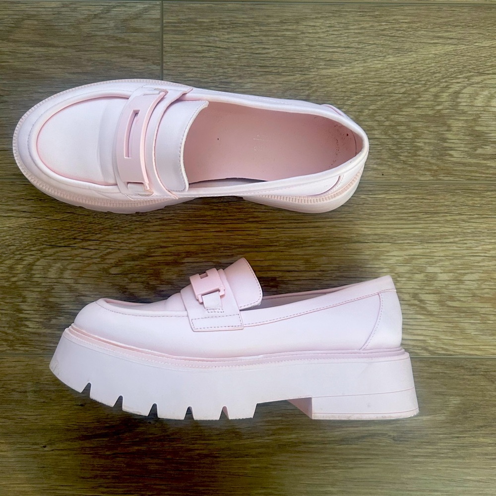 Pink loafers